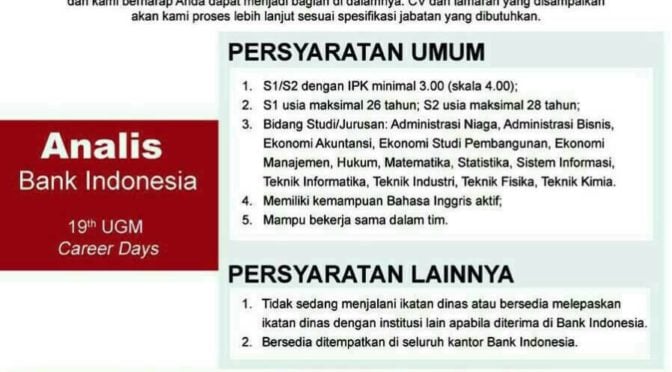 Lowongan Bank Indonesia