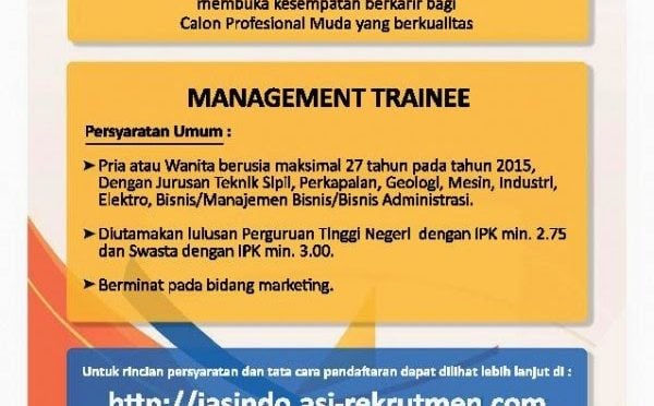 Lowongan Manajemen Trainee