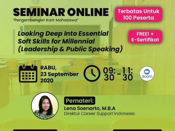 SEMINAR ONLINE (Free + E-Sertifikat) Terbatas Untuk 100 Peserta