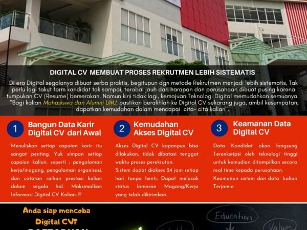 DIGITAL CV MEMBANTU ANDA MEMPERSIAPKAN MASA DEPAN DAN MEMPERMUDAH MENGAJUKAN LAMARAN KERJA !!!