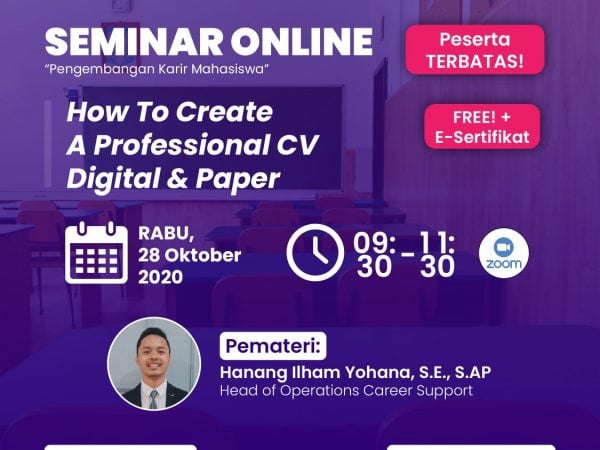 SEMINAR ONLINE (Free + E-Sertifikat)