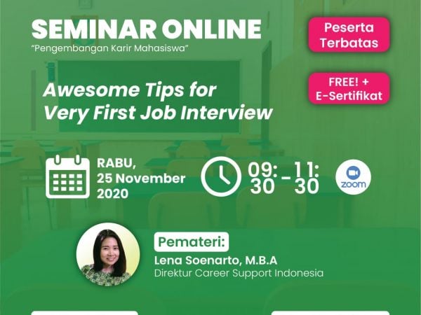 Seminar Online “Awesome Tips For Very First Job Interview”