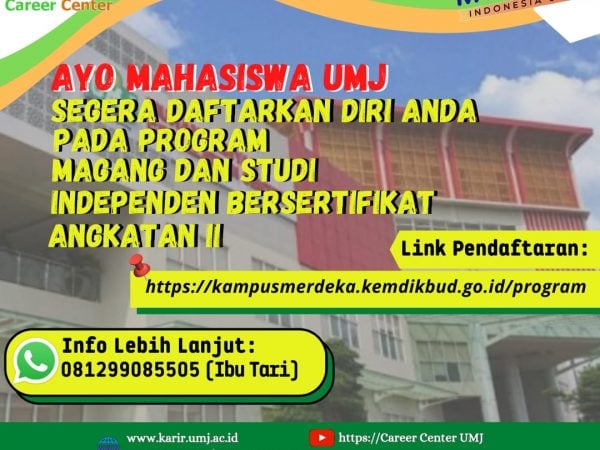 SEGERA DAFTARKAN DIRI ANDA PADA PROGRAM MAGANG DAN STUDI INDEPENDEN BERSERTIFIKAT ( Angkatan II )