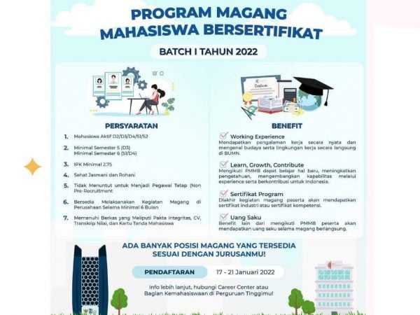 PROGRAM MAGANG MAHASISWA BERSERTIFIKAT ” BATCH 1 TAHUN 2022 “