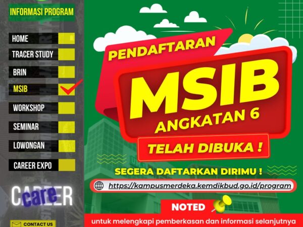 Pendaftaran Program Magang dan Studi Independen Bersertifikat (MSIB) Angkatan 6 Tahun 2023