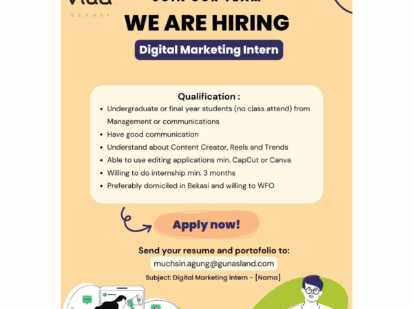 Info Lowongan Magang di PT Bina Nusantara Raya (Vida Bekasi) Posisi Digital Marketing Intern