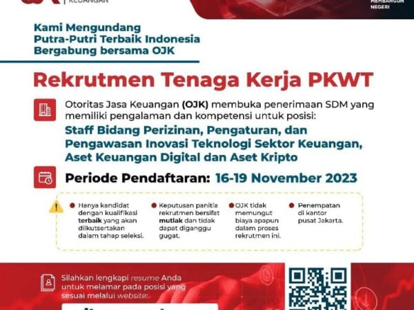 Info Lowongan Pekerjaan Rekrutmen Tenaga Kerja PKWT Bersama Otoritas Jasa Keuangan (OJK)