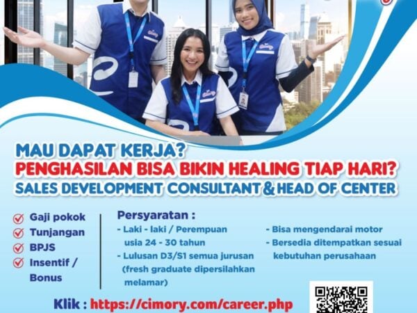 Info Lowongan posisi Sales Development Consultan & Head Of Center di Cimory