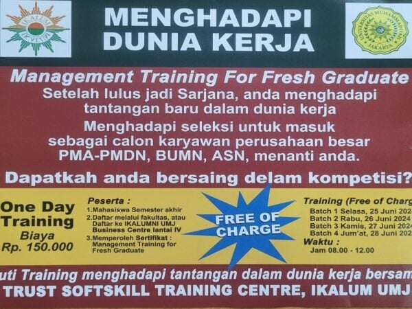 MANAGEMENT TRAINING FOR FRESH GRADUATE WITH TRUST SOFT SKILL TRAINING CENTRE, IKALUM UMJ